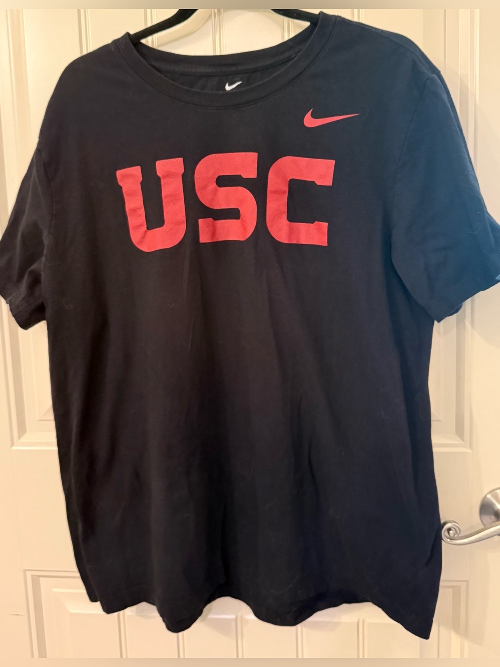 Nike Black Short-Sleeve Tee with Red USC Logo